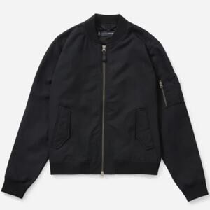 EVERLANE UNIFORM Mens The Bomber Jacket Black Zip Front Pockets Size XS NEW